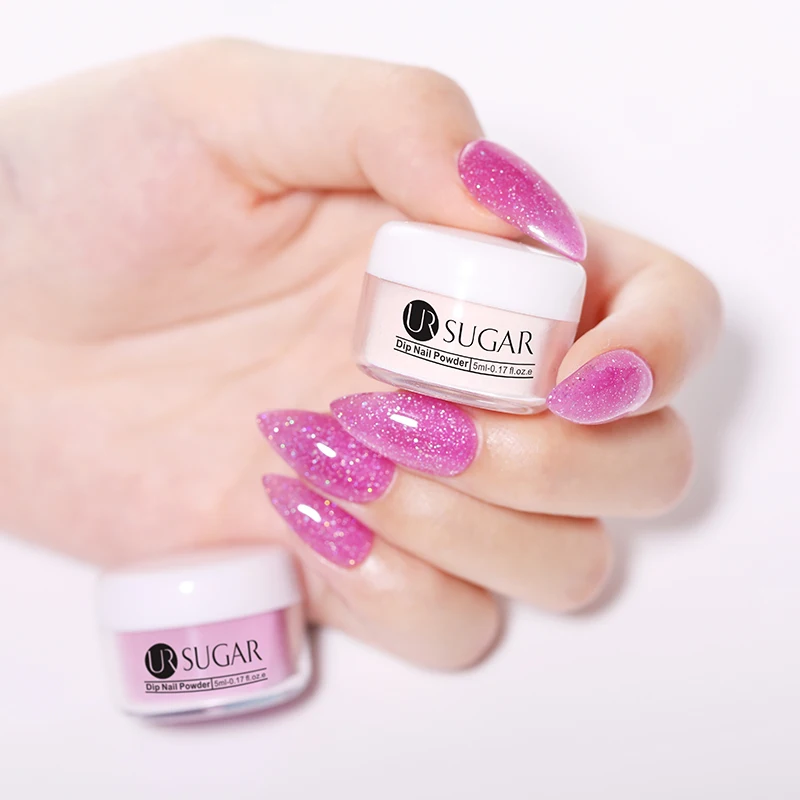 UR SURGER розовая серия для погружения ногтей Порошковая голографическая Пыль для украшения ногтей без лампы для маникюра