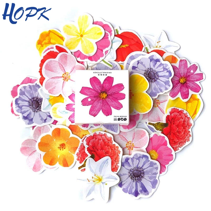 

45 pcs/Set Cute Flower Stickers Planner Decoration Diy Ablum Diary Scrapbooking Label Journal Sticker Kawaii Stationery