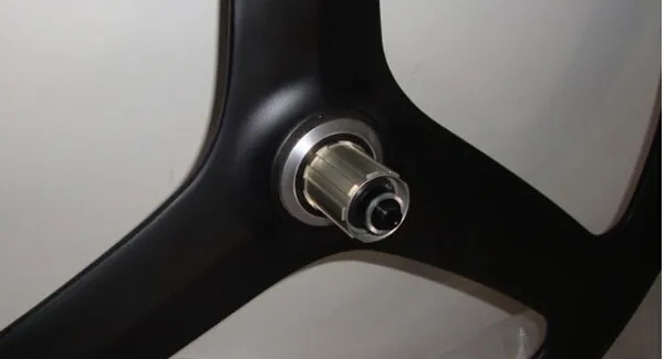 Cheap Free shipping 700c road bicycle front 3 spoke track wheel 88mm fixed gear rear carbon wheels carbon wheelset 3