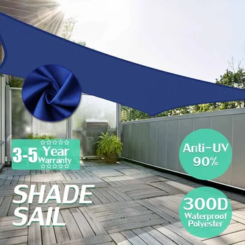 

300D 160GSM Sun Shade Sail Waterproof UV Garden Patio Awning Canopy Tent Sunshade Shelter Square Rectangle