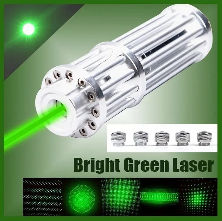 

Silver 532nm Green Laser Pointer 20 Miles Green Laser Pointer Pen Lazer Zoomable Beam Light Focus Adjustable 100000m 532nm Gifts