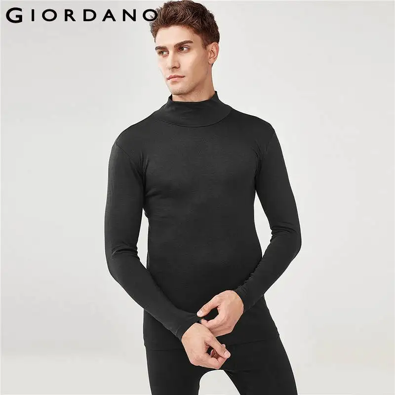 Giordano Men Undershirt Men G Warmer Series Mockneck Stretchy Long