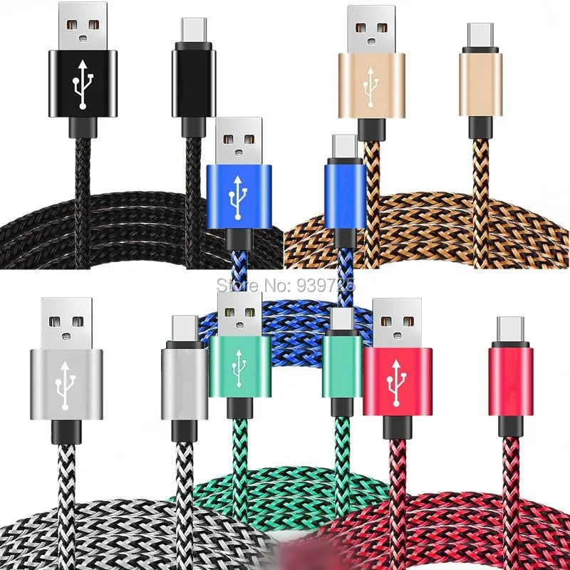 200pcs/lot 1m 3FT Colorful 8pin Braided Fabric alloy usb cable