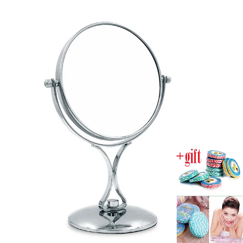 

6 Inch 3/5x Magnification Beauty Cosmetic Makeup Mirror Dual Side Desk Stand Mirror for Gift 10pcs compressed towel