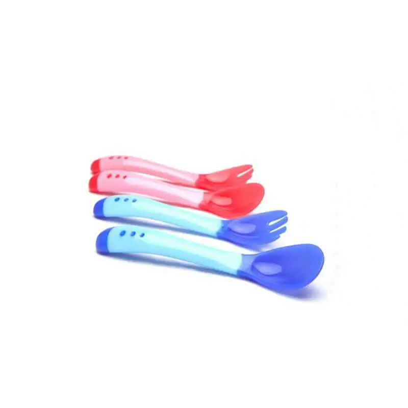 Вилка и ложка для кормления ребенка безопасная питательная с датчиком