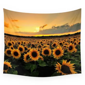 

Sunflower Field Wall Tapestry Fabric Wall Hanging Tapestry Decor Polyester Curtains Plus Long Table Cover