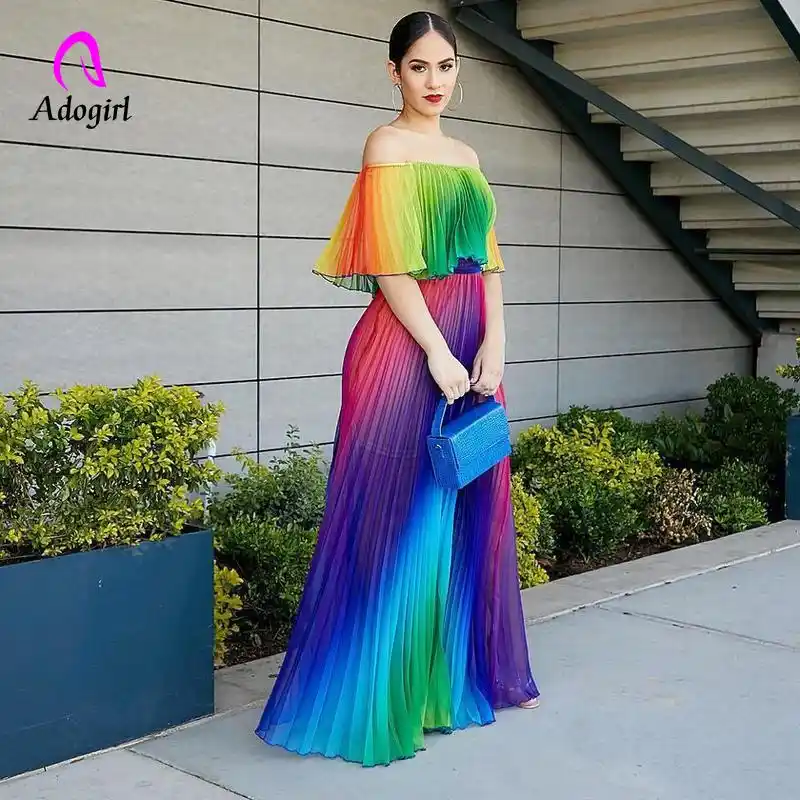 Rainbow color gown Clearance