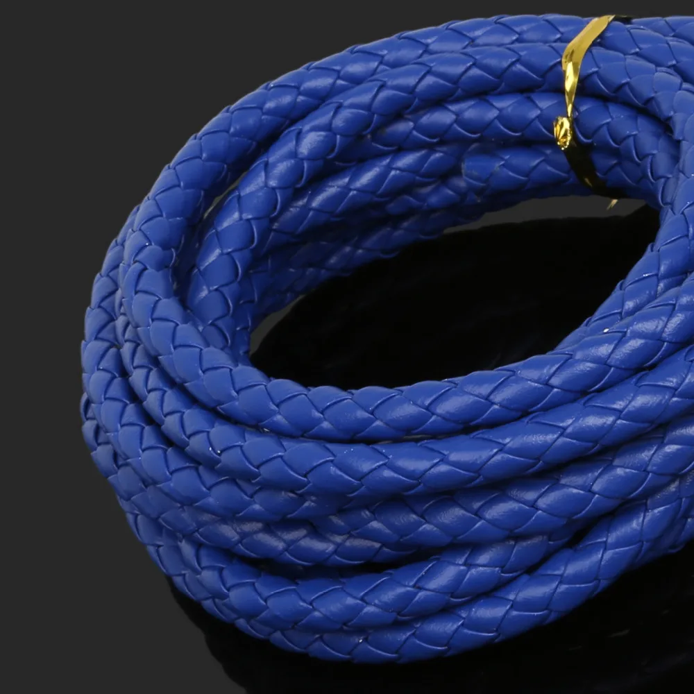 

New Arrival 3meter/lot 7mm Round Braided PU Leather Bead Cord Rope String For DIY Necklaces&Bracelets Jewelry Findings Materials