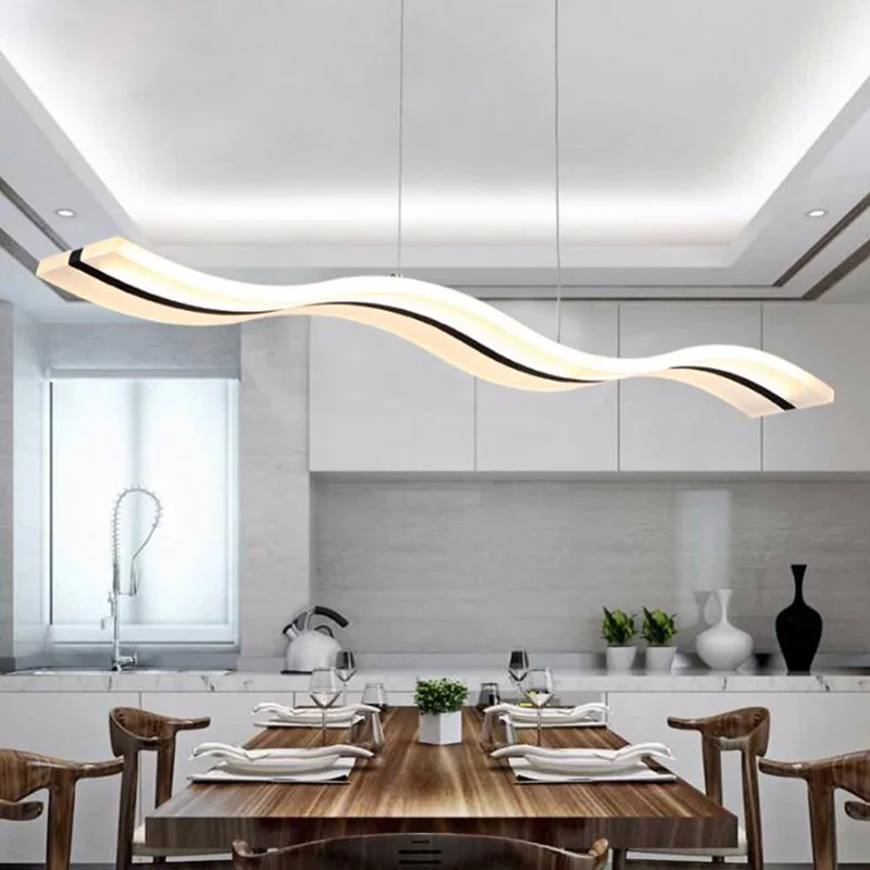 

Modern LED chandeliers for diningroom Study Elegant flexible line design led strip indoor lighting acrylic Pendant Lamp