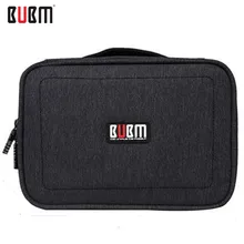BUBM Waterproof Double Layers Handheld Travel Wire Storage Bag Electronics Accessories Organizer for Charging Cable Headphone