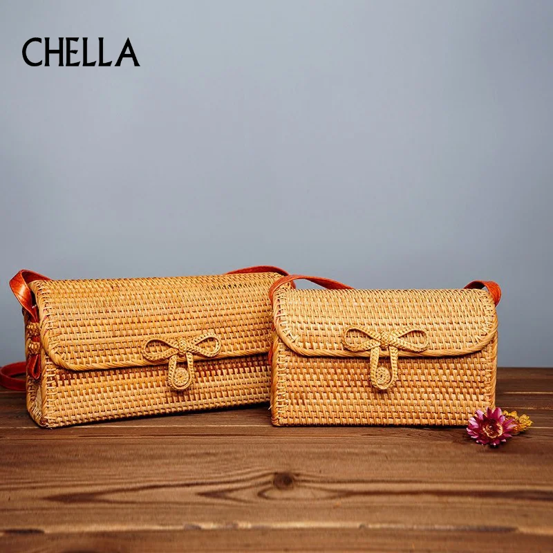 

Summer Woven Rattan Wrap Indonesian Bohemia Vietnamese Hand-made Clutch Bag Handbags Straw Crossbody Women Messenger
