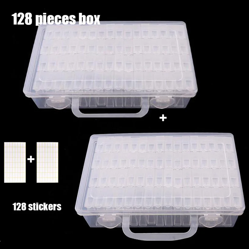 

64/128/pcs Diamond Painting Tools Beads Container Rhinestone Diamond Embroidery Stone Storage Accessory Mosaic Convenience Box