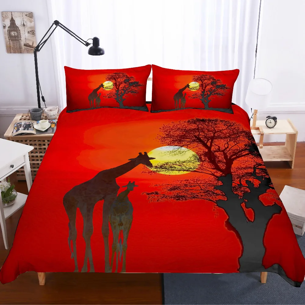 

3D print Bedding set Giraffe intimate father and son kids'/lovers' gift Duvet cover set Home Textiles