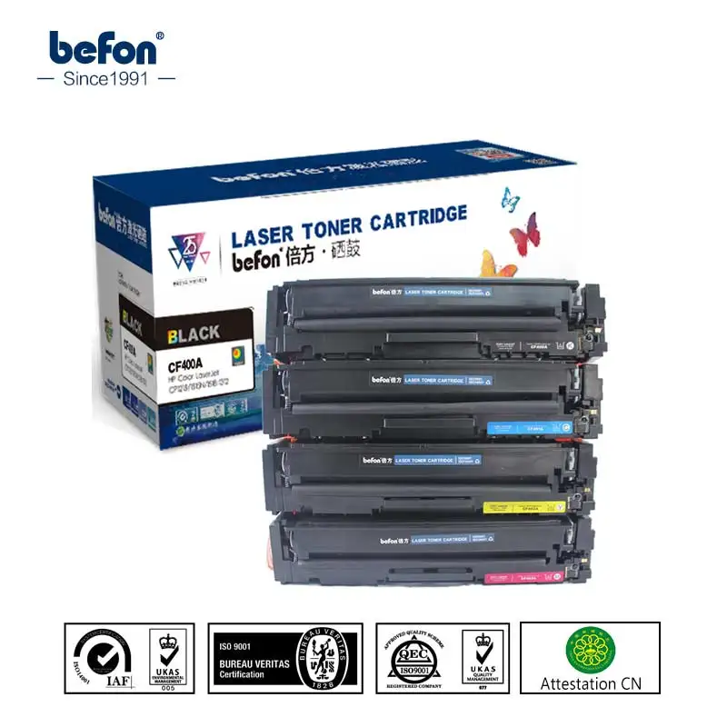 Цветной тонер картридж befon CF400A CF400 400 сменный для HP201A HP201 HP 201 201a LaserJet Pro M252 M277n M277dw