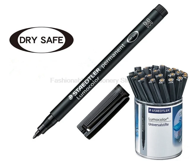 Stylo feutre permanent Staedtler Lumocolor 'dry safe' couleurs