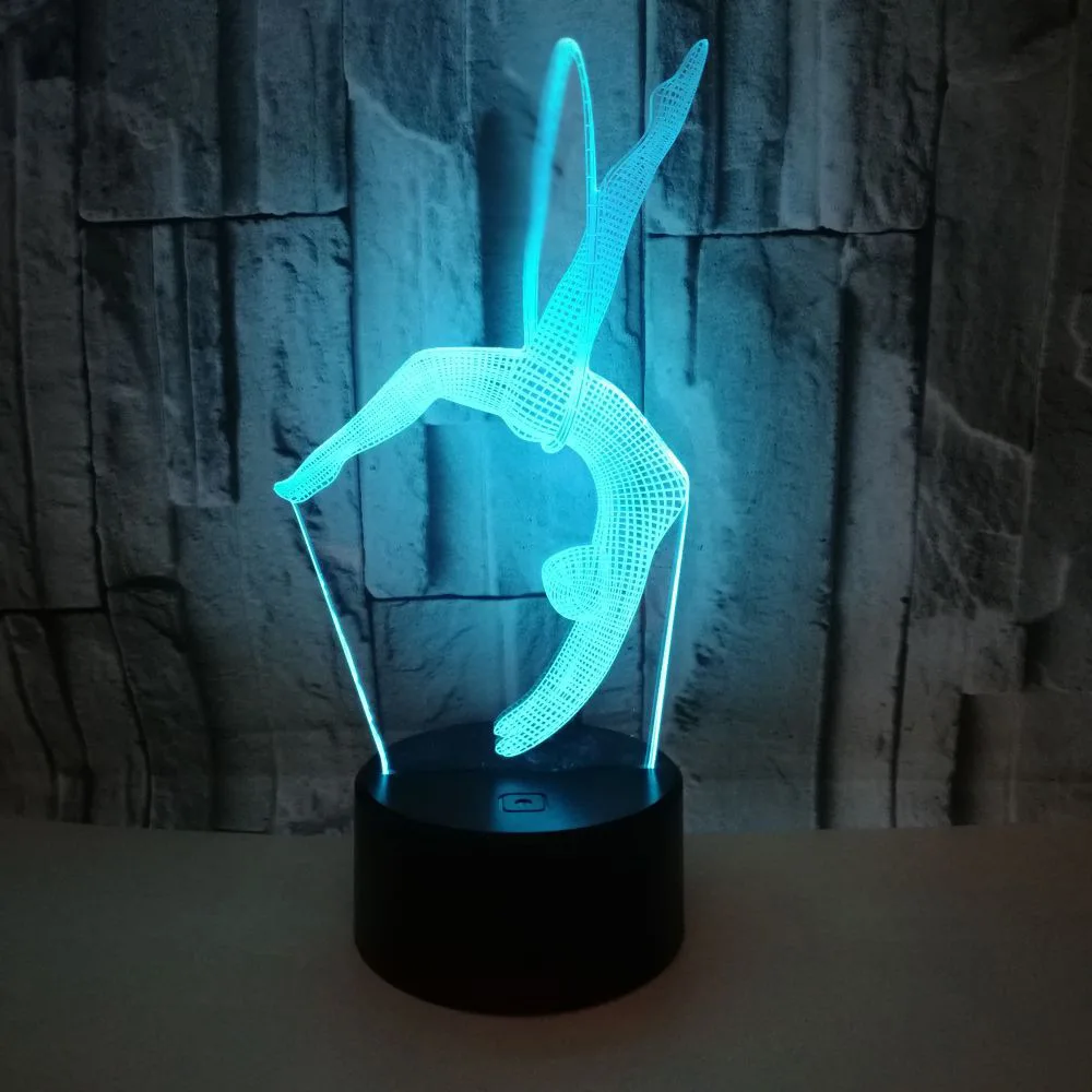 Новый 3d ночник для гимнастики подарки Креативные настольные лампы гостиной