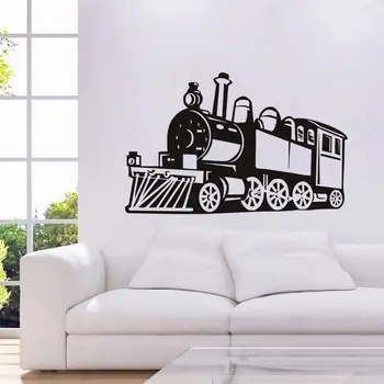 

Old Fashion Train Vinyl Wall Stickers Removable Wall Decal Steam Train Wall Sticker Decoration Kids Boys Room Mural Poster SA554
