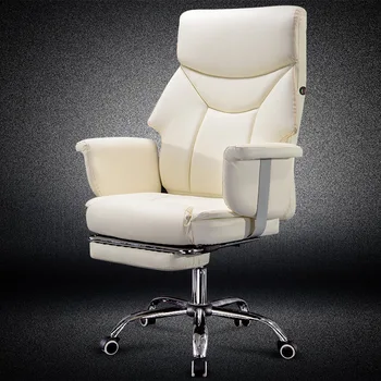 

Reclining Office Chair Comfortable Massage Lifted Computer Chair Creativity Design with Footrest Household PU Soft Swivel Chair