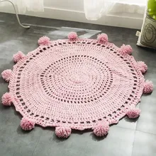 Мультфильм тканый ковер ручной работы коврики европейский круглые маты украшения в спальню дети играть ковры трикотажные сна