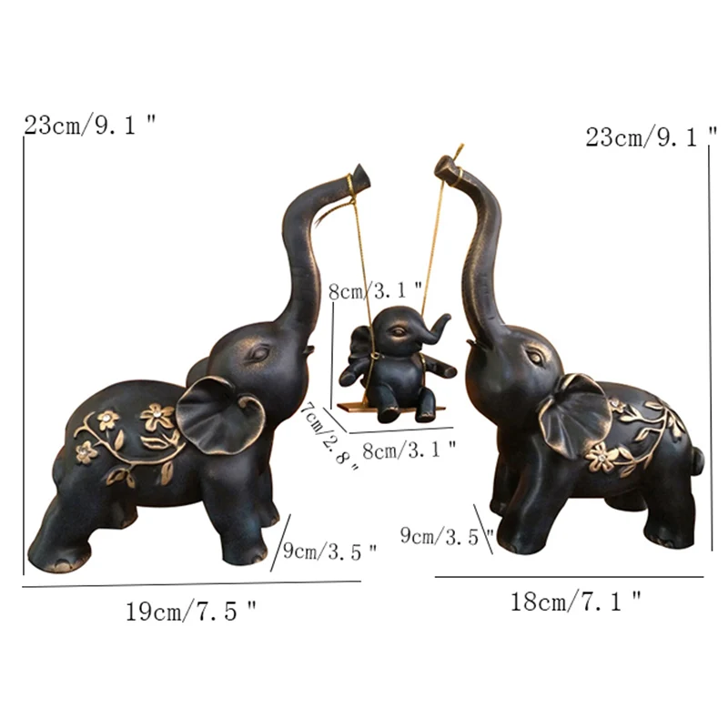 Украшение дома Статуэтка Европейский стиль слон семья смола орнамент рабочего стола ремесла творческая гостиная бизнес Свадебные подарки