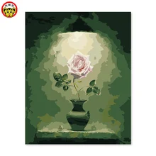 Картина по номерам художественная краска по номеру Diy домашний Декор картина ручной работы декоративные картины на стену розовая роза в