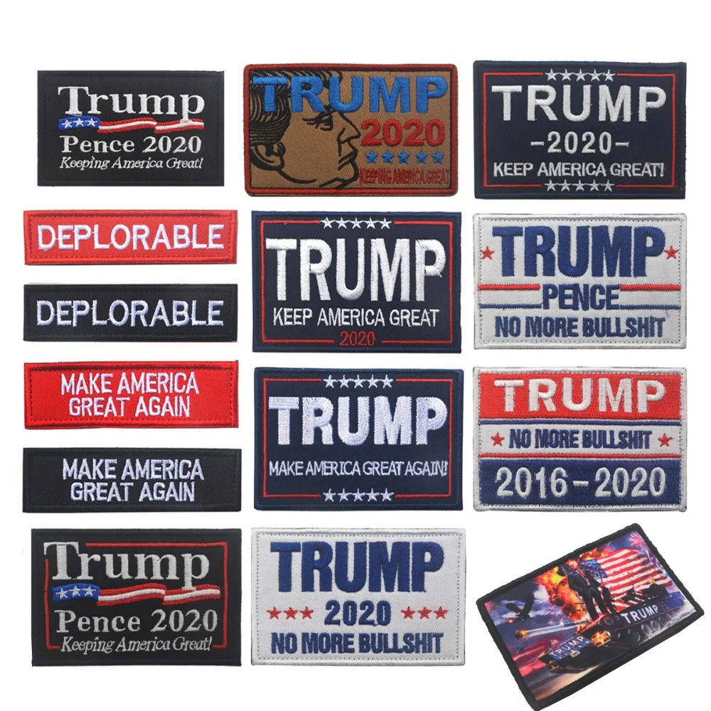 

Make Keep America Great president MAGA Deplorable Trump 2020 pence Morale Patch Tactical Military trump flag Badge Patches