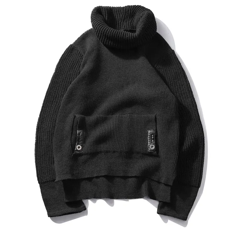 Men Pullover Sweaters Warm Thick knitted Sweater Men Autumn Winter Male Pullover Jumper Brand Clothing Black Dark Gray Muls 2017-05