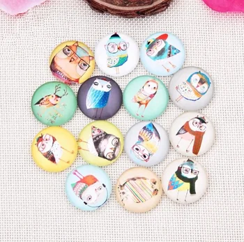 

12mm OWL Gem Glass Brad Pop Paper Craft Scrapbooking Accessory Wedding Supplies Cards Invitations Valentine Gift Nighthawk Bird