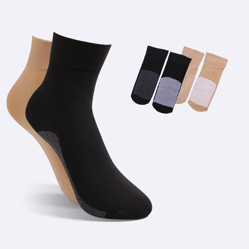 

10 pairs/lot women's Velvet Spun Silk Yarn Cotton-Sole thickening wear-resistant moisture wicking slip-resistant short socks 70d