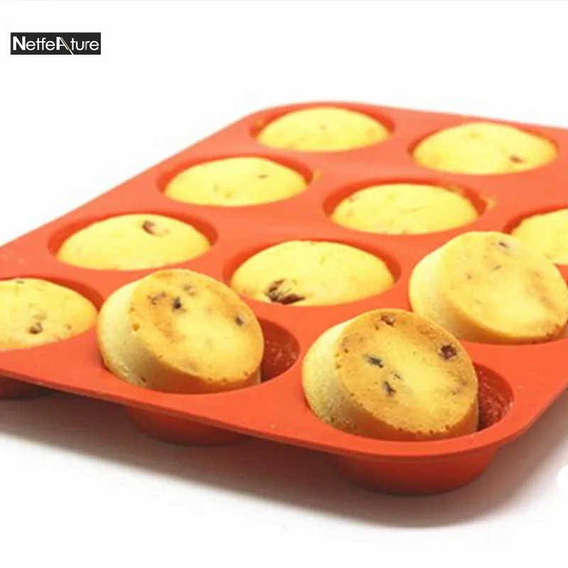 Buy DIY Silicone Cake Mold 12 Holes Round High