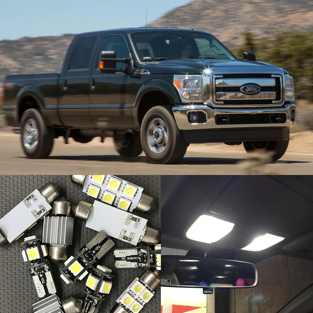 Us 11 99 11pcs White Led Light Bulbs Interior Package Kit For Ford F250 2005 2015 F350 F450 F550 Map Trunk Cargo Led License Plate Light In Signal
