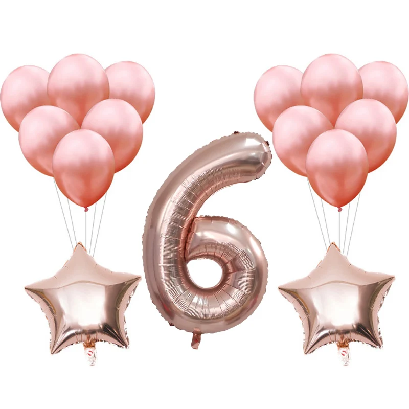 15 шт./лот, воздушные шары rosegold 1st, золотые, розовые, голубые, для детского душа, первый год, для мальчиков и девочек, для дня рождения, украшения для детских игрушек - Цвет: Многоцветный