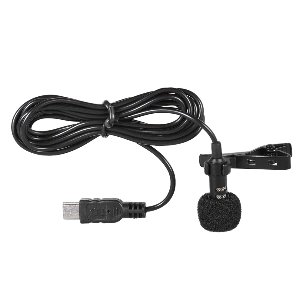 

150cm Professional Mini USB Omni-Directional Stereo Mic Microphone with Collar Clip for Gopro Hero 3 3+ 4