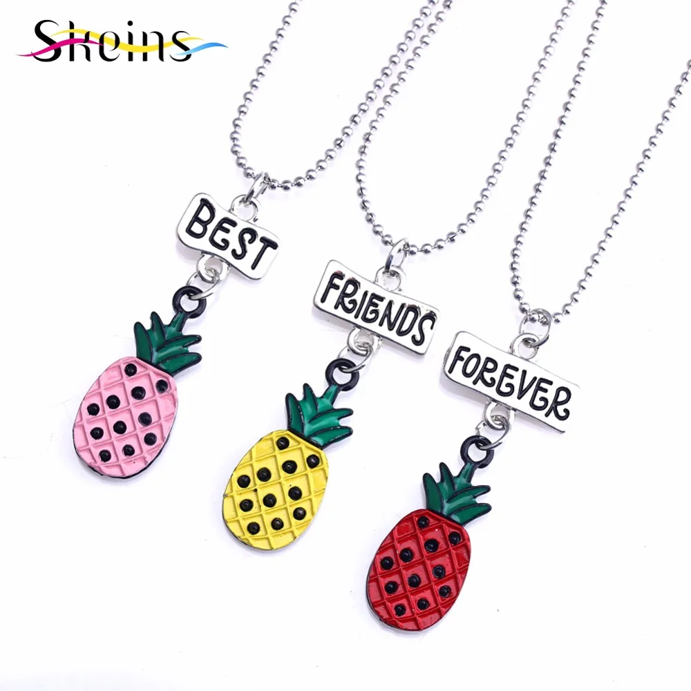 Skeins Best Friends Enamel Cute Pineapple Pendant