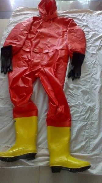 Светильник сиамские костюмы химической защиты кислота химический аммиак газ химические боевые костюмы, вредный газ спасательной одежды. Фабрика - Цвет: Красный