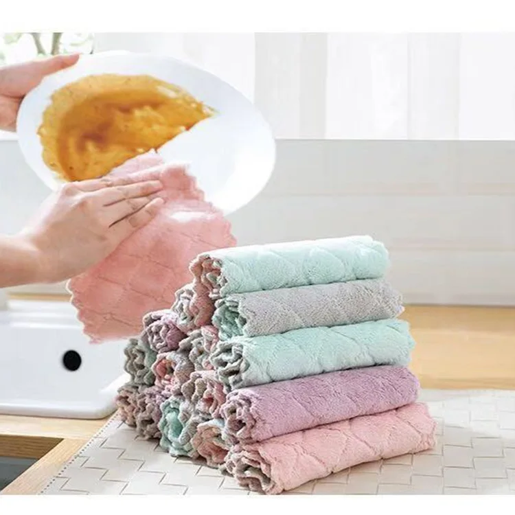 

8pcs/lot Home Microfiber Towels for Kitchen Absorbent Thicker Cloth for Cleaning Micro Fiber Wipe Table Kitchen Towel Microfiber