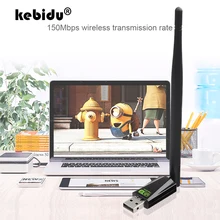 Kebidu Бесплатный драйвер высокоскоростной мини USB 2,0 Wifi адаптер мини LAN сетевая карта для ПК беспроводной 150 Мбит/с USB ключ приемник RTL8188G