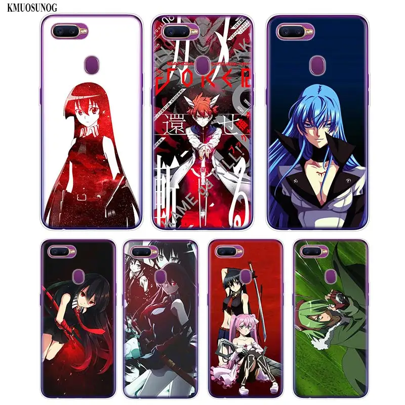 

Transparent Soft Silicone Phone Case Akame Ga Kill Anime cartoon Printing for OPPO F5 F7 A5 Realme 2 A7 R9S R15 R17 Cover