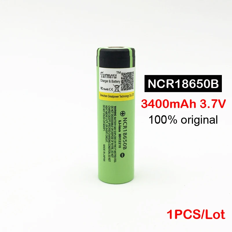 18650 оригинальный перезаряжаемый литий ионный аккумулятор Turmera NCR18650B 3400 мАч 3 7 в