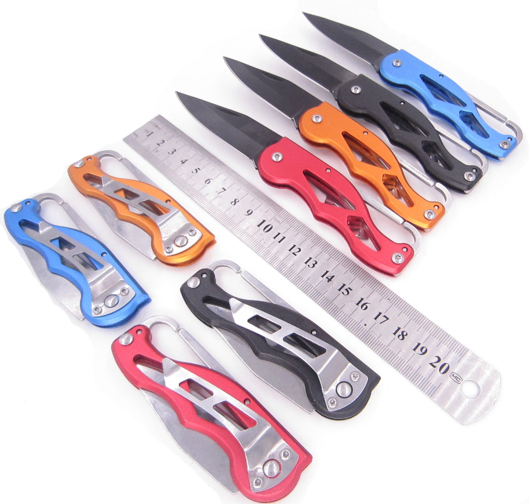Fold Pare Peel Pocket Carabiner Knife Outdoor Box Blade Camp Open Hang