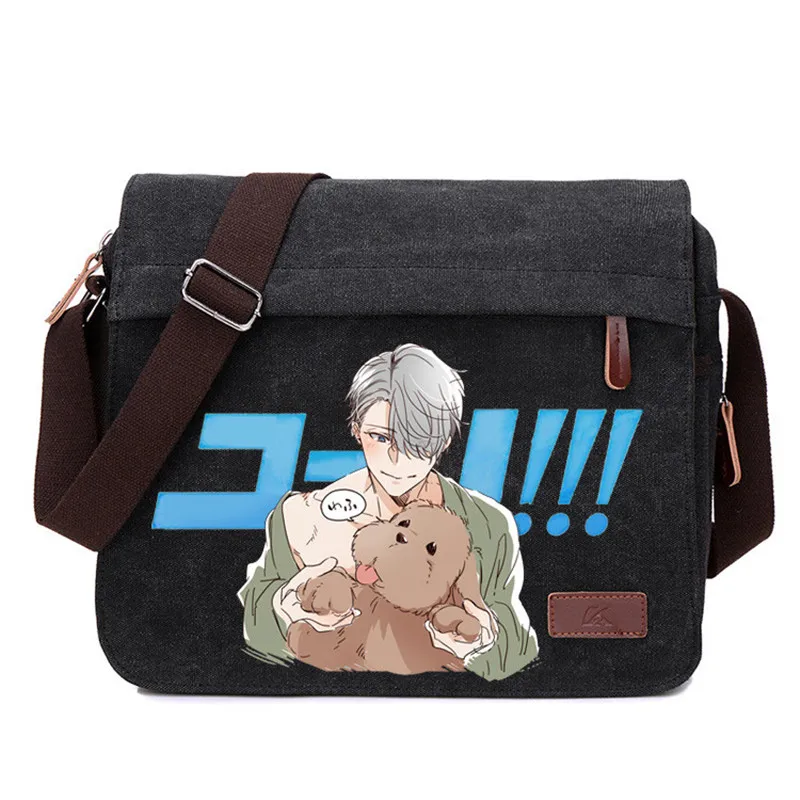 Модная Холщовая Сумка через плечо Yuri On Ice для скейтборда Повседневная сумка на