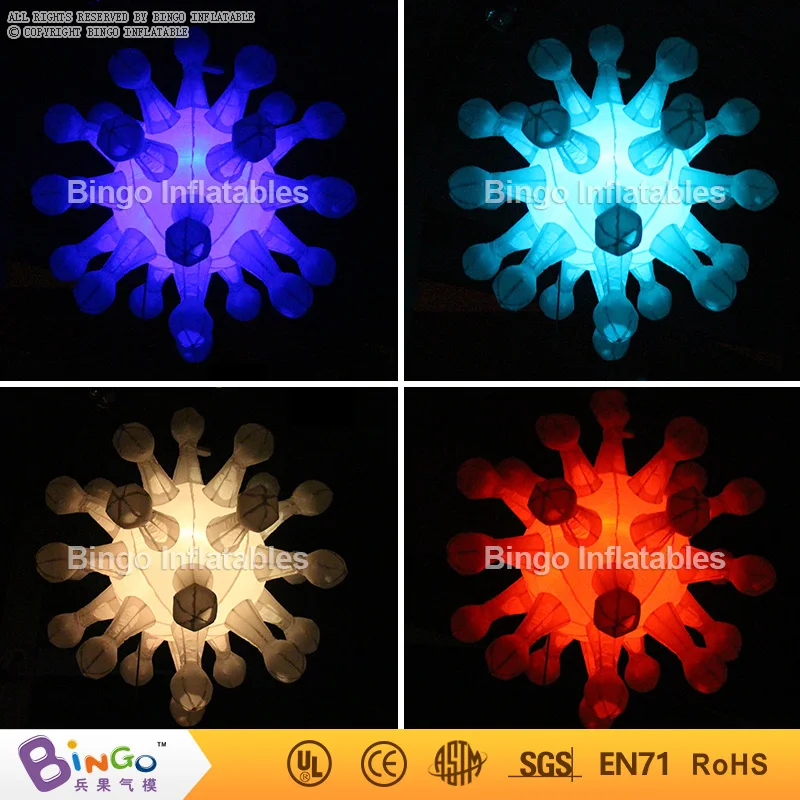 Free delivery inflatable lighting model inflatable snowflake shape light inflatable hanging light advertising toy