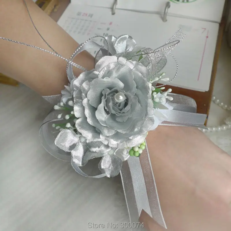 Silver artificial flowers for wedding