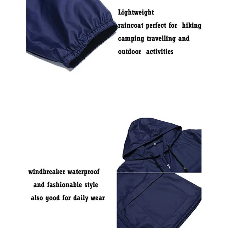 Lightweight Waterproof Raincoat Women Windbreaker Outdoor Zipper Hooded Rain Jacket Casual Long Sleeves Feminino Coats Outwear (5)