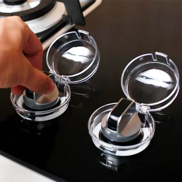 4Pcs Baby Safety Lock Clear Safety Stove And Oven Knob Cover Gas Stove