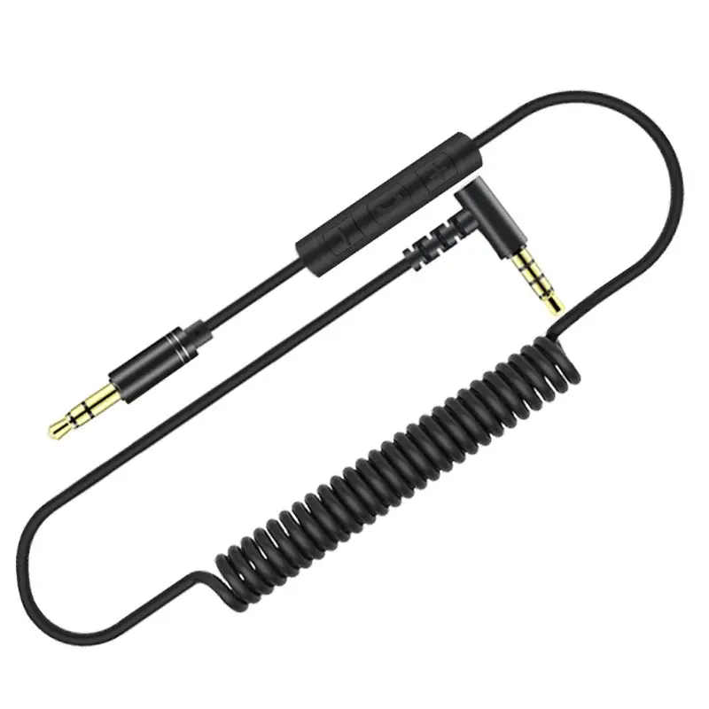 

3.5mm Jack Aux Audio Cable With Mic Volume Control Stereo Flexible Spring Cord for iPhone Samsung Huawei Car Headphone Speaker