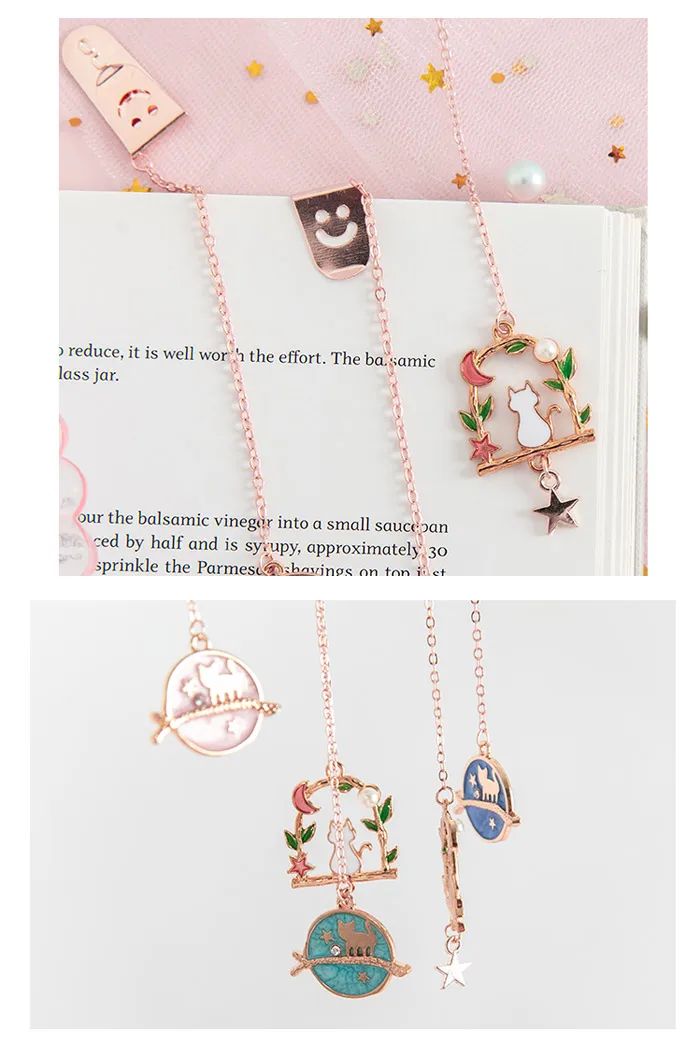 1 шт. милые закладки для кошек Kawaii Cat закладки Matel Bookmarks для книг школьные офисные принадлежности креативные подарки канцелярские