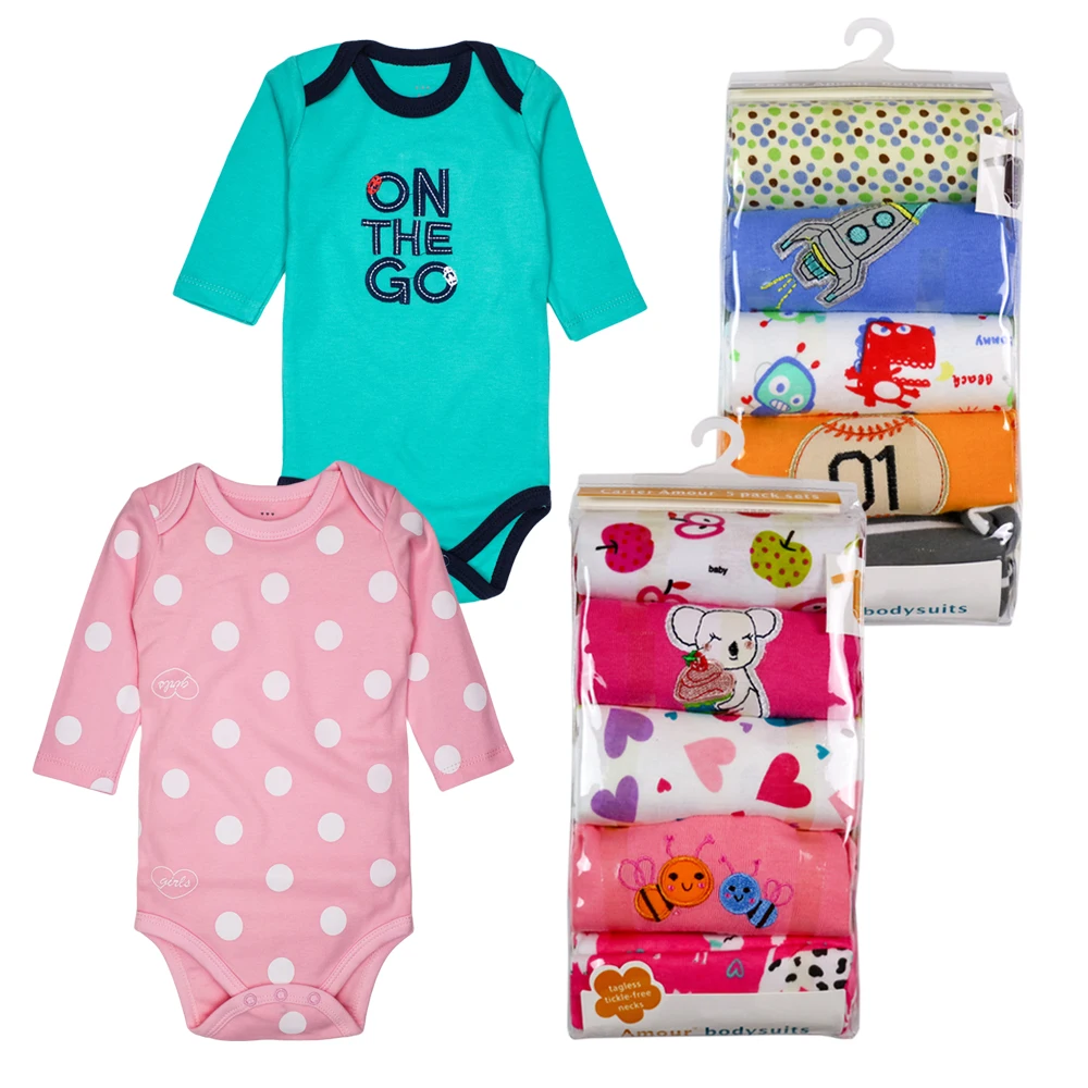 Детское боди с длинным рукавом 100% хлопок 5 шт./лот|baby bodysuits|wholesale baby bodysuitsnewborn bodysuit |