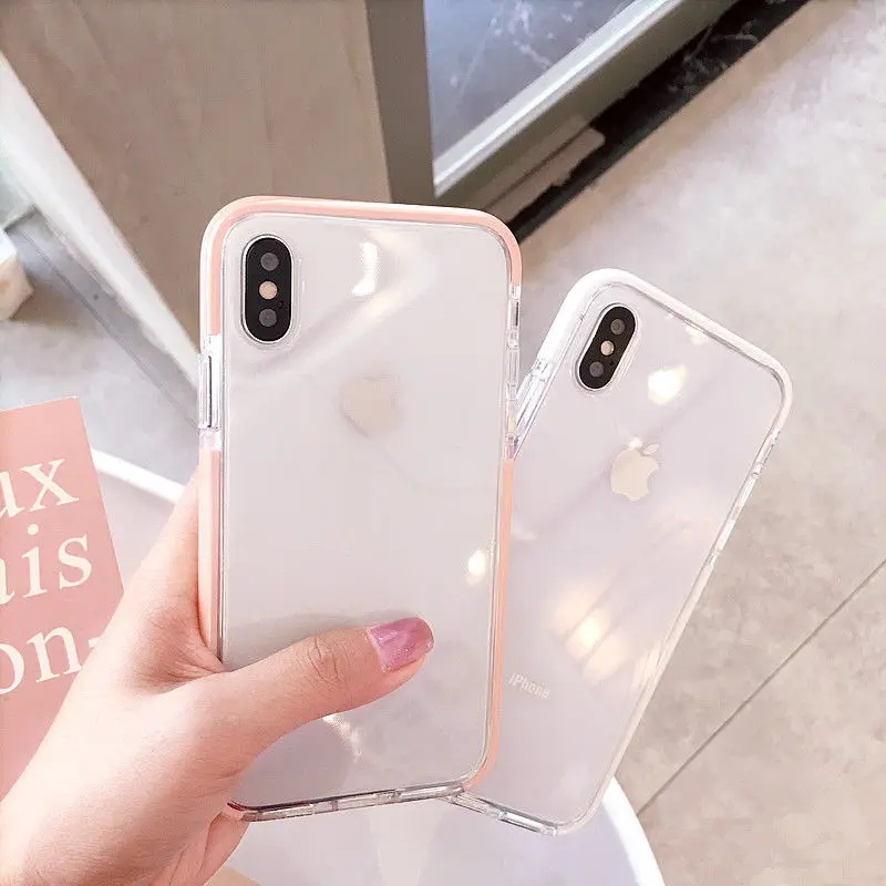 Luxury Fashion Clear Back Case For iPhone XS Max XR XS Shockproof TPU Silicone Bumper Cover