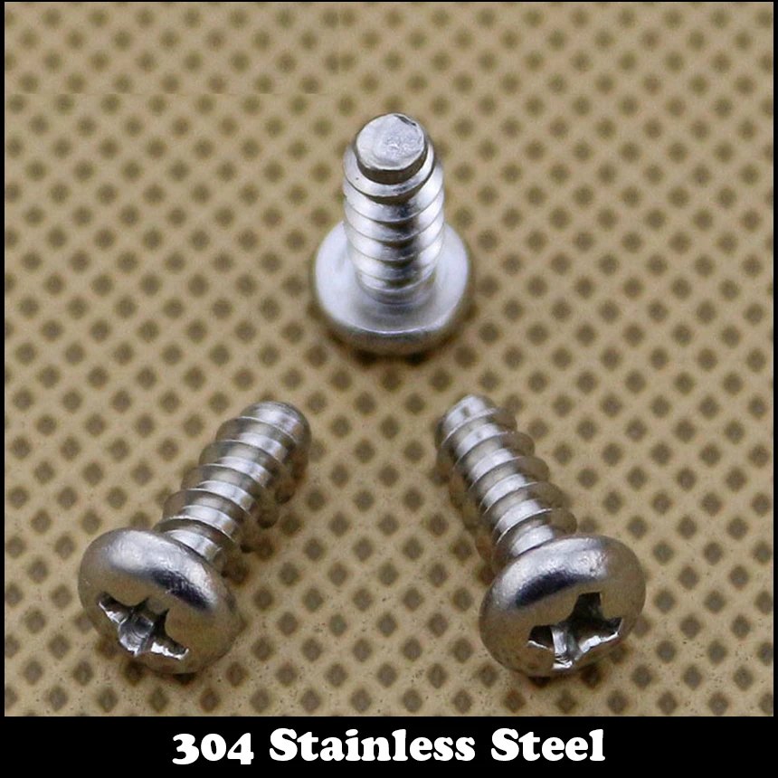 M2*4 M2x4 M2*5 M2x5 M2*6 M2x6 M2*8 M2x8 304 Stainless Steel PB Phillips Cross Recessed Round Head Flat Tail Self Tapping Screw
